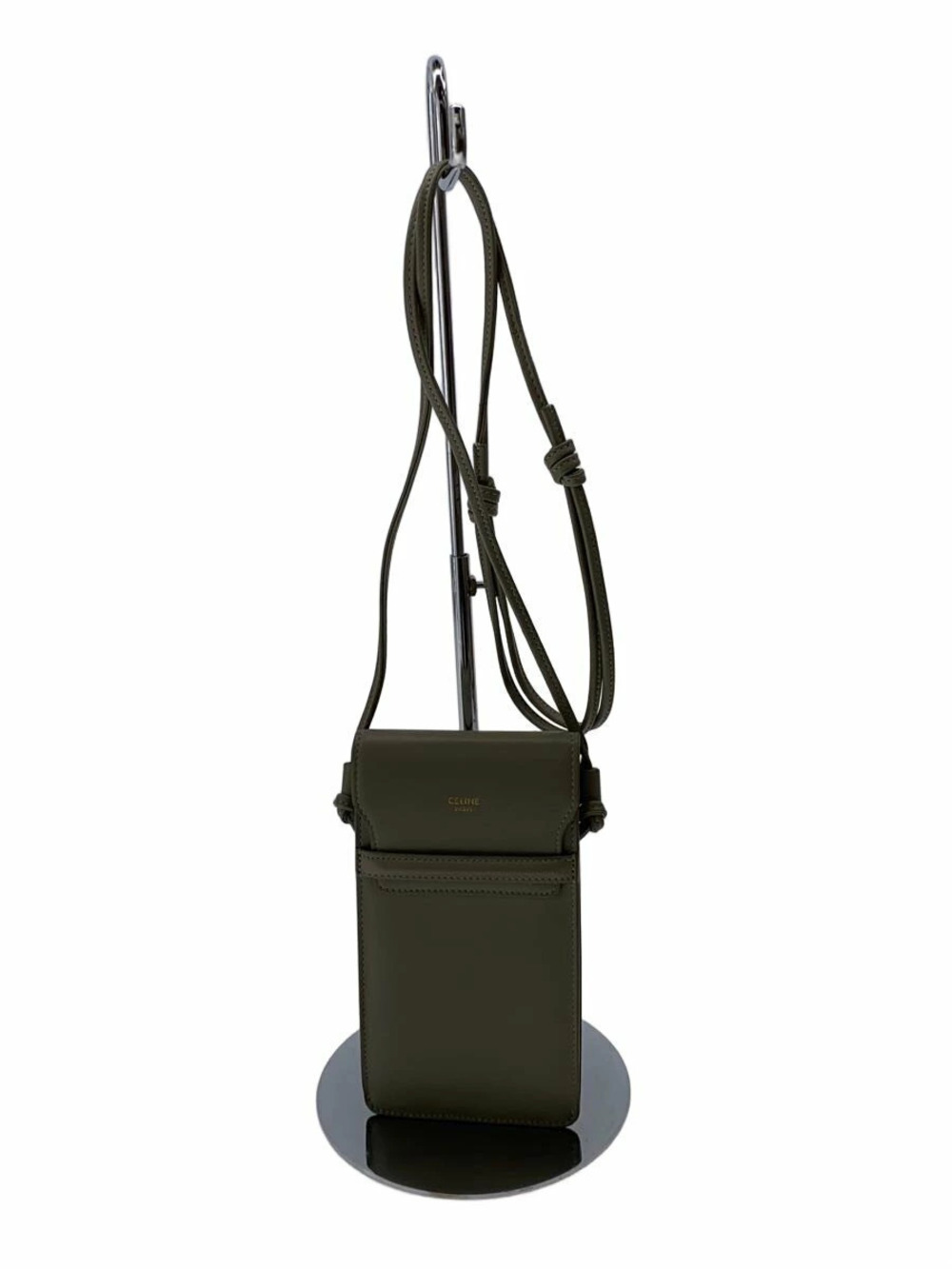 Celine Shoulder Bag Phone Holder Khaki Green Gray